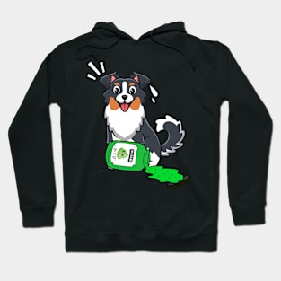 Funny collie Dog Spilled Wasabi Sauce Hoodie